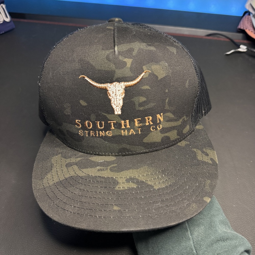 Southern String Hat Co Hat Cap Snap Back One Size Black Longhorn Early Release